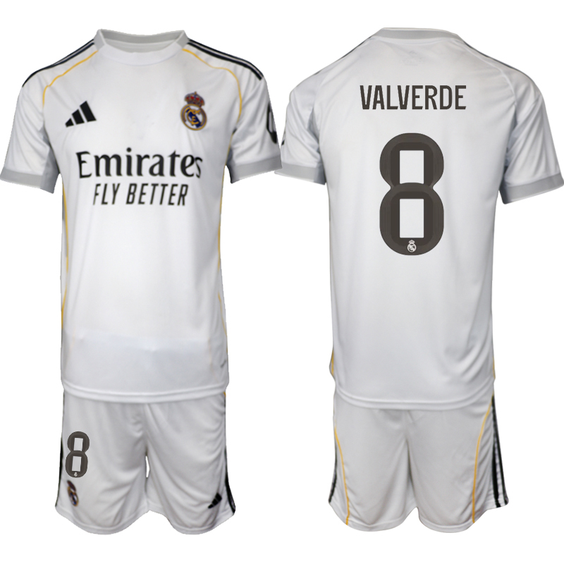 Men 2025-2026 Club Real Madrid home white #8 Soccer Jersey 01
